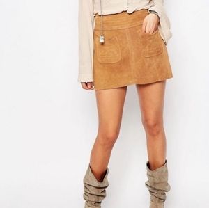 Free People Modern Love Suede Skirt